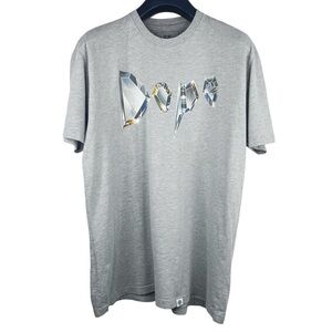 DOPE COUTURE Men’s Light Heather Grey T shirt with Crystal DOPE Logo Size XL